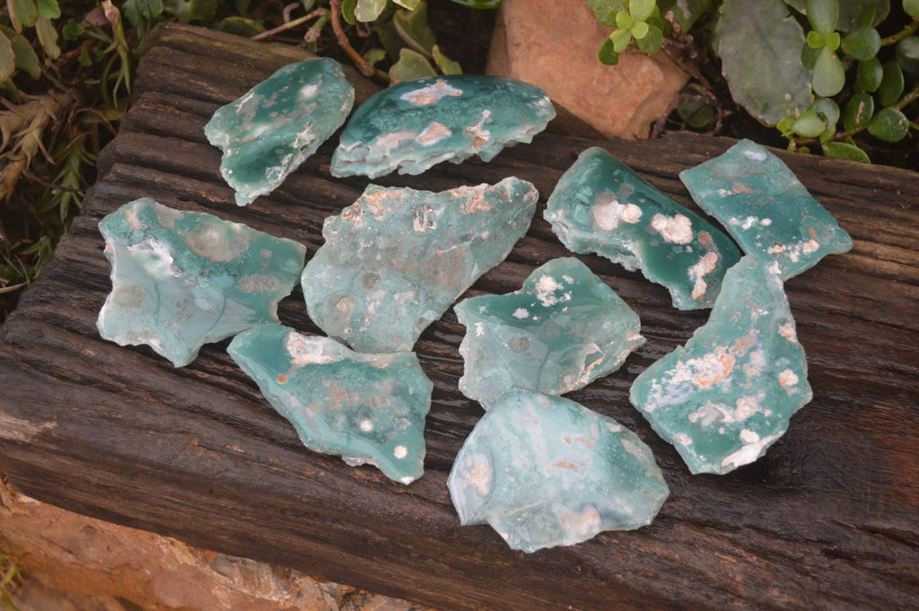 Polished On One Side Emerald Mtorolite Plates x 12 From Mutorashanga, Zimbabwe - Toprock Gemstones and Minerals 
