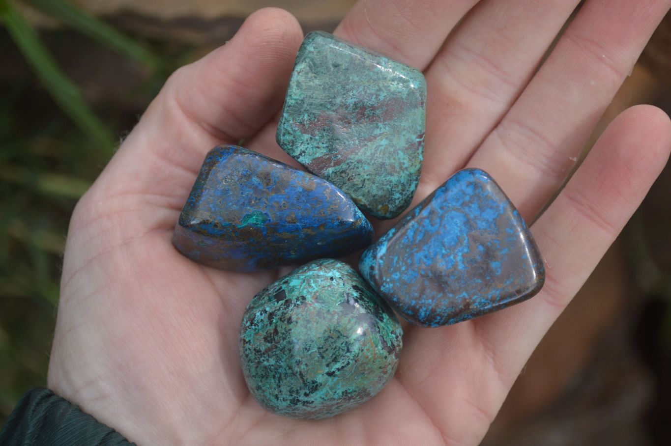 Polished Mini Shattuckite Free Forms x 20 From Congo - Toprock Gemstones and Minerals 