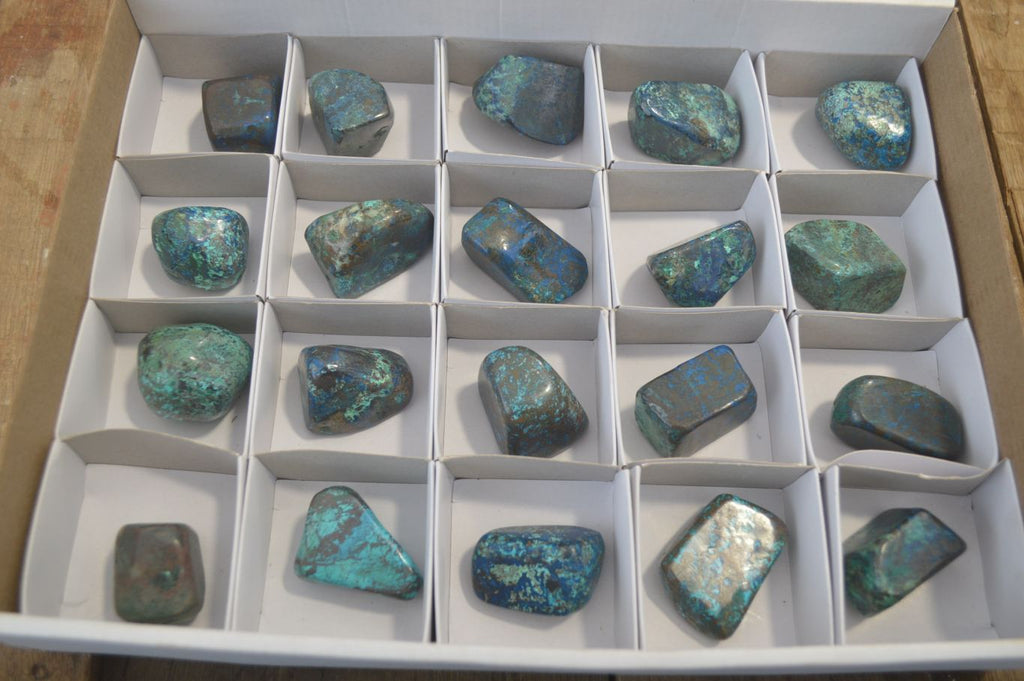 Polished Mini Shattuckite Free Forms x 20 From Congo - Toprock Gemstones and Minerals 
