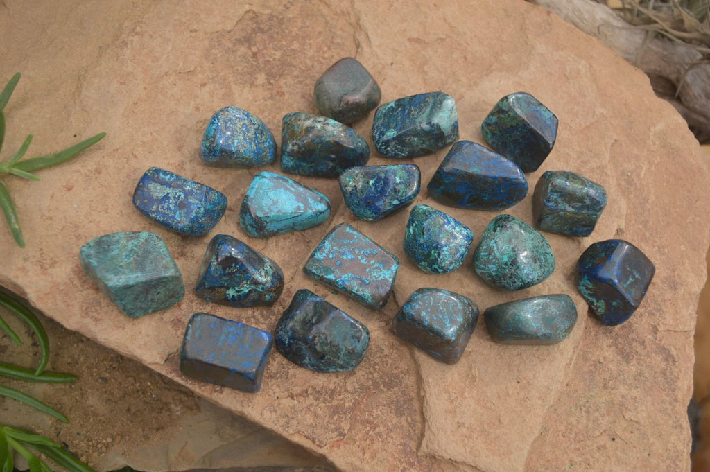 Polished Mini Shattuckite Free Forms x 20 From Congo - Toprock Gemstones and Minerals 