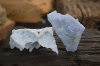 Natural Etched Blue Chalcedony Specimens  x 12 From Malawi - Toprock Gemstones and Minerals 