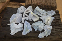 Natural Etched Blue Chalcedony Specimens  x 12 From Malawi - Toprock Gemstones and Minerals 