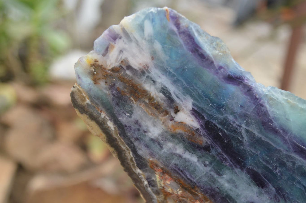 Polished One Side Polished Watermelon Fluorite Pieces  x 2 From Namibia - Toprock Gemstones and Minerals 