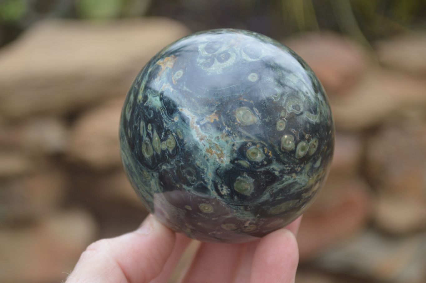 Polished Stromatolite Spheres  x 4 From Katsepy, Madagascar - Toprock Gemstones and Minerals 