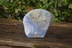 Polished Extra Large Blue Lace Agate Standing Free Form  x 1 From Malawi - Toprock Gemstones and Minerals 