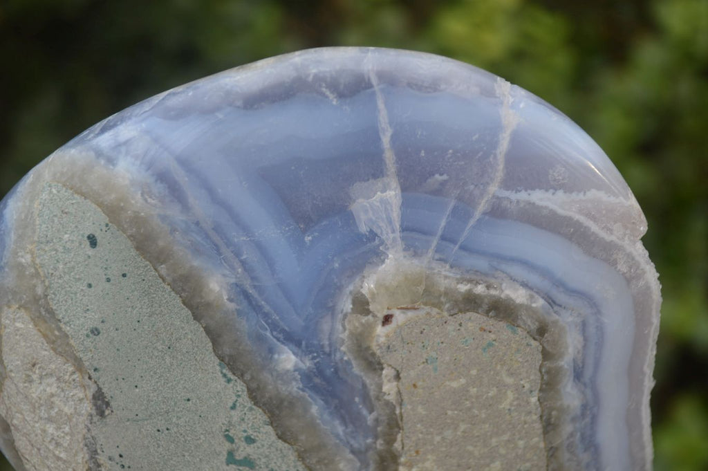 Polished Extra Large Blue Lace Agate Standing Free Form  x 1 From Malawi - Toprock Gemstones and Minerals 