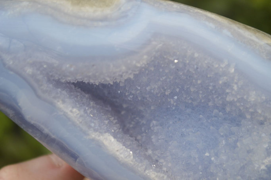 Polished Extra Large Blue Lace Agate Standing Free Form  x 1 From Malawi - Toprock Gemstones and Minerals 