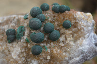 Natural Rare Ball Malachite On Drusy Quartz Dolomite Specimens x 2 From Kambove, Congo - Toprock Gemstones and Minerals 