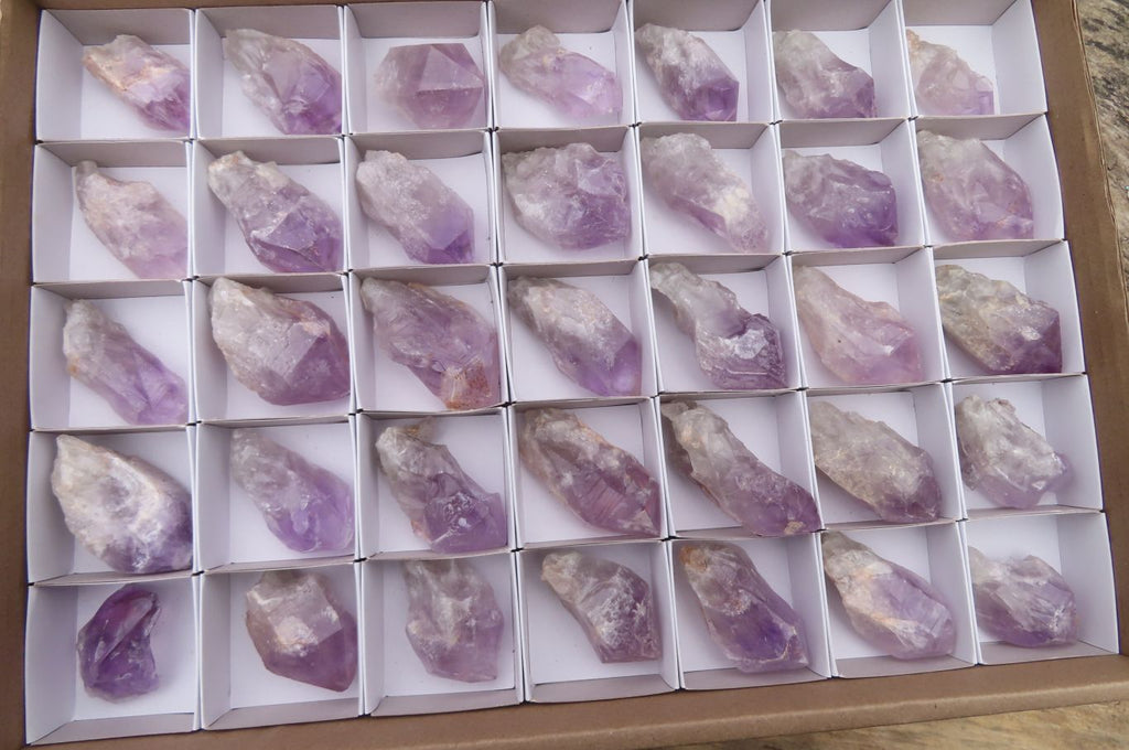 Natural Jacaranda Amethyst Crystals x 35 From Zambia - Toprock Gemstones and Minerals 