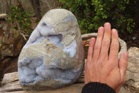 Polished Large Blue Lace Agate Standing Free Form  x 1 From Nsanje, Malawi - Toprock Gemstones and Minerals 
