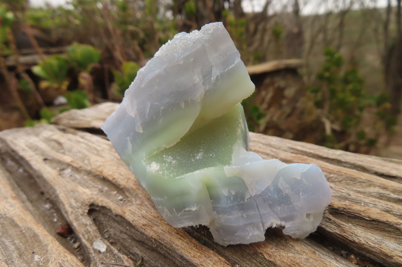 Natural Etched Blue Chalcedony Specimens  x 12 From Malawi - Toprock Gemstones and Minerals 