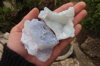 Natural Etched Blue Chalcedony Specimens  x 12 From Malawi - Toprock Gemstones and Minerals 