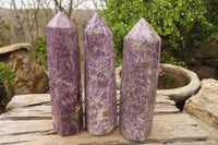 Polished Purple Lepidolite Points  x 3 From Madagascar - Toprock Gemstones and Minerals 