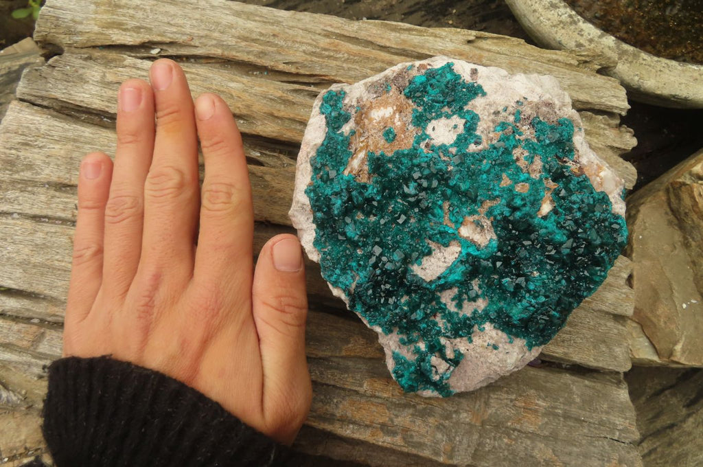 Natural Large Emerald Dioptase Dolomite Specimen  x 1 From Congo - Toprock Gemstones and Minerals 
