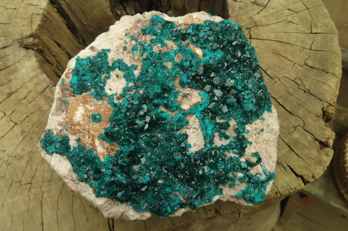 Natural Large Emerald Dioptase Dolomite Specimen  x 1 From Congo - Toprock Gemstones and Minerals 