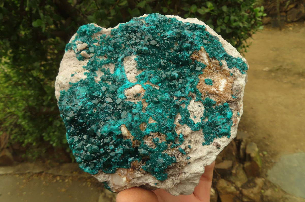 Natural Large Emerald Dioptase Dolomite Specimen  x 1 From Congo - Toprock Gemstones and Minerals 