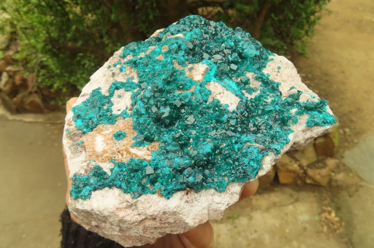 Natural Large Emerald Dioptase Dolomite Specimen  x 1 From Congo - Toprock Gemstones and Minerals 