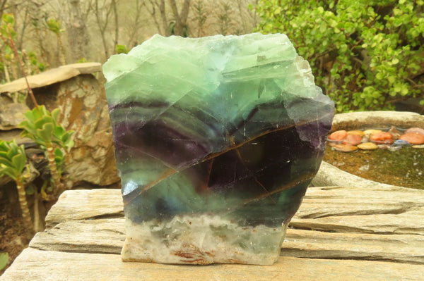 Polished One Side Polished Watermelon Fluorite Slab  x 1 From Uis, Namibia - Toprock Gemstones and Minerals 