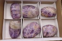 Polished Dream Amethyst Standing Free Forms x 6 From Madagascar