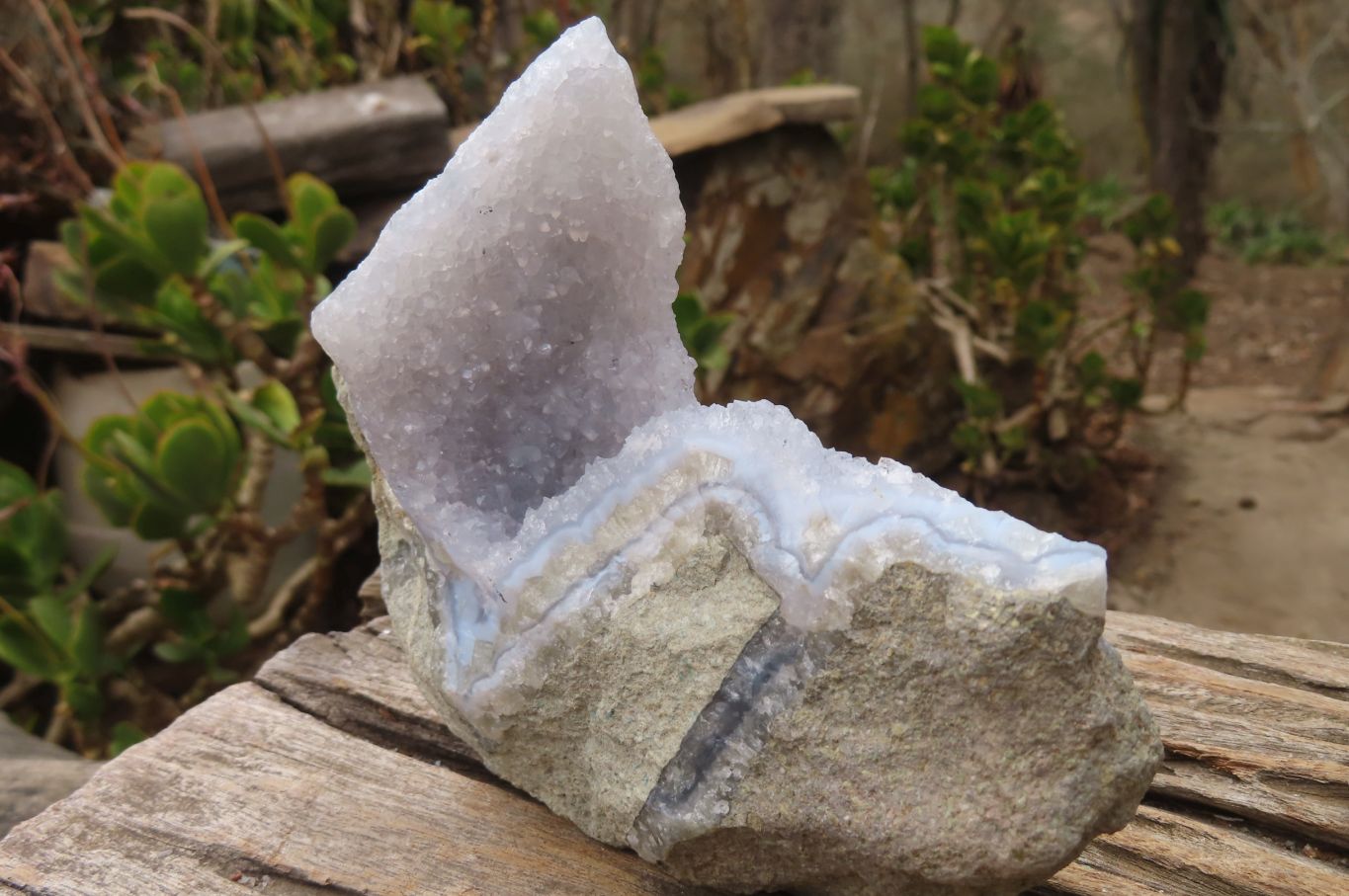 Natural Blue Lace Agate Geode Specimens  x 4 From Malawi - Toprock Gemstones and Minerals 