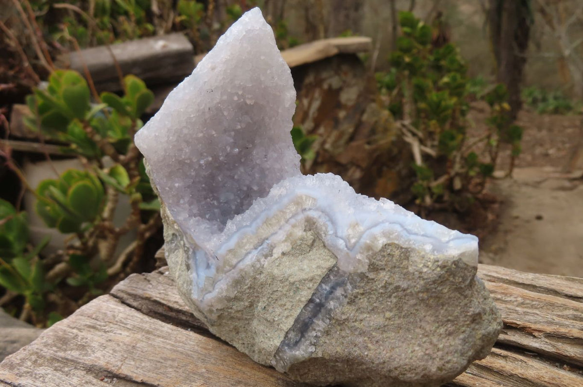 Natural Blue Lace Agate Geode Specimens  x 4 From Malawi - Toprock Gemstones and Minerals 