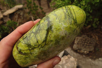Polished Green Opal Standing Free Forms  x 2 From Madagascar - Toprock Gemstones and Minerals 