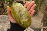 Polished Green Opal Standing Free Forms  x 2 From Madagascar - Toprock Gemstones and Minerals 