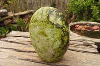 Polished Green Opal Standing Free Forms  x 2 From Madagascar - Toprock Gemstones and Minerals 