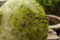Polished Green Opal Standing Free Forms  x 2 From Madagascar - Toprock Gemstones and Minerals 