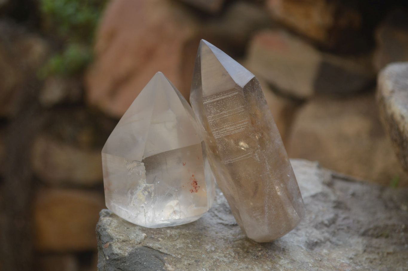 Natural Clear Smokey Quartz Crystals x 12 From Zimbabwe - Toprock Gemstones and Minerals 