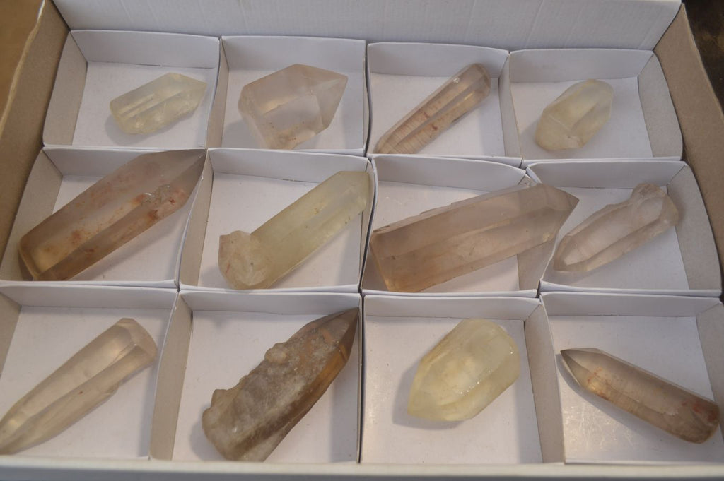Natural Clear Smokey Quartz Crystals x 12 From Zimbabwe - Toprock Gemstones and Minerals 
