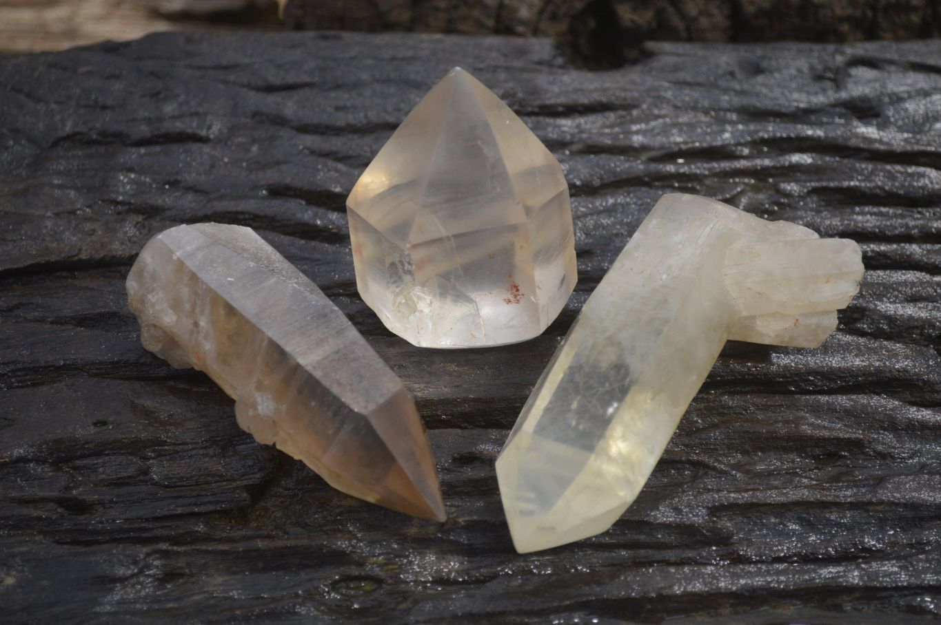 Natural Clear Smokey Quartz Crystals x 12 From Zimbabwe - Toprock Gemstones and Minerals 
