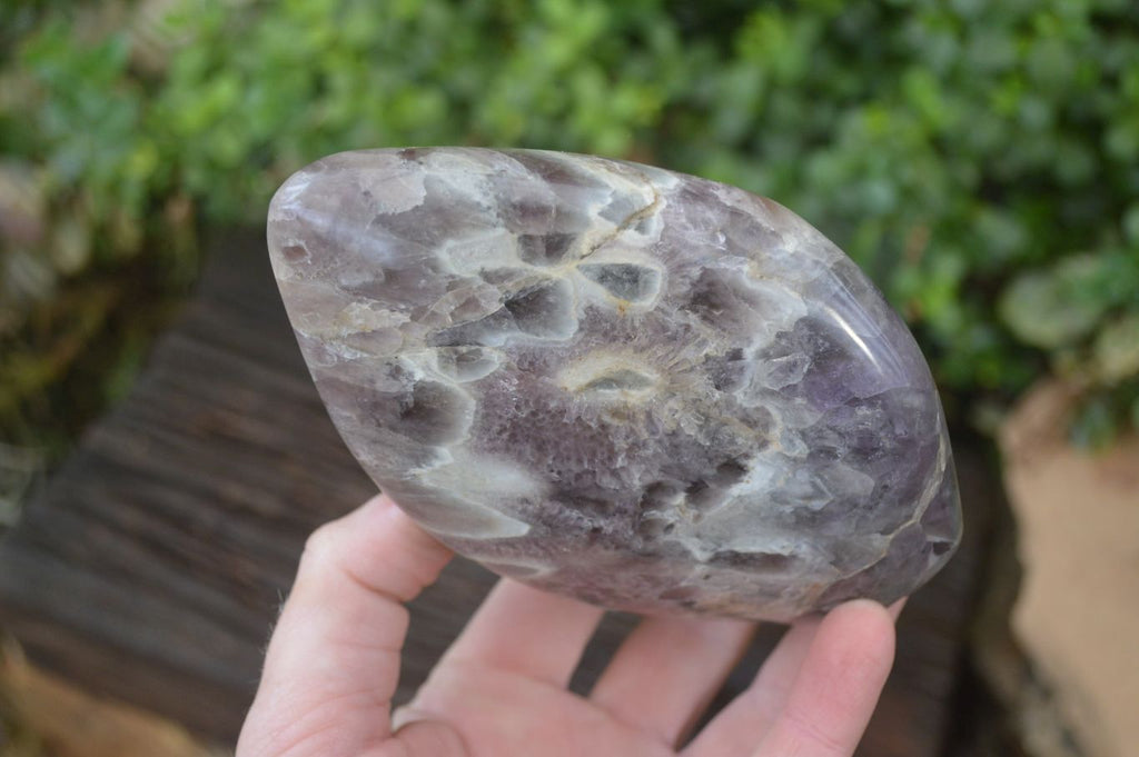 Polished Smokey Dream Amethyst Standing Free Forms x 2 From Madagascar - Toprock Gemstones and Minerals 