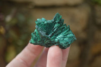 Natural Chatoyant Silky Malachite Specimens  x 12 From Congo - Toprock Gemstones and Minerals 