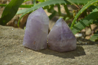 Polished Window Amethyst Crystals x 6 From Madagascar - Toprock Gemstones and Minerals 