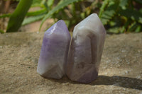 Polished Window Amethyst Crystals x 6 From Madagascar - Toprock Gemstones and Minerals 