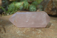 Polished Double Terminated Rose Quartz Points  x 6 From Madagascar - Toprock Gemstones and Minerals 