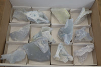 Natural Etched Blue Chalcedony Specimens  x 12 From Malawi - Toprock Gemstones and Minerals 