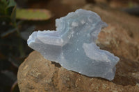 Natural Etched Blue Chalcedony Specimens  x 12 From Malawi - Toprock Gemstones and Minerals 