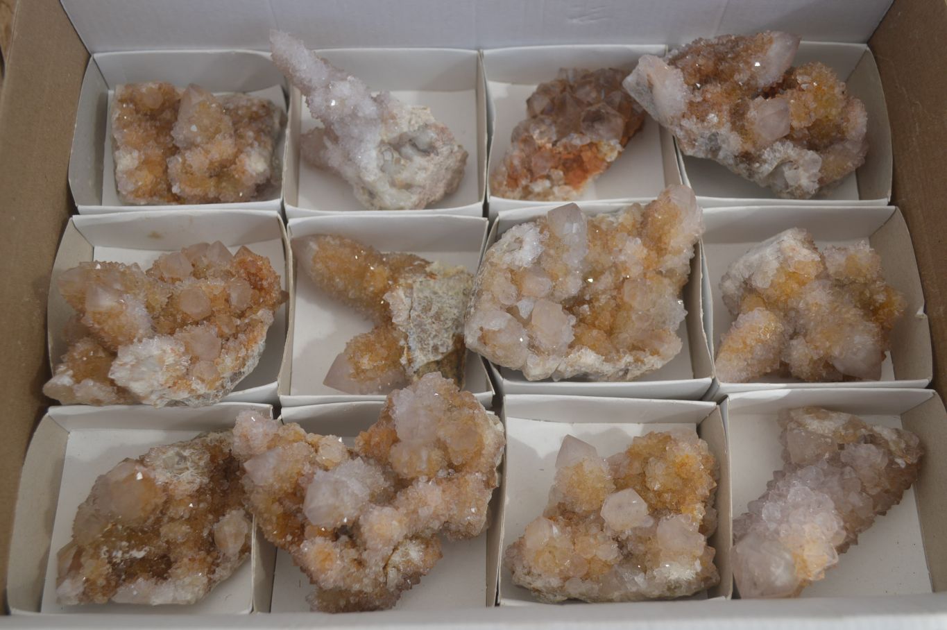 Natural Mixed Spirit Quartz Specimens  x 12 From South Africa - Toprock Gemstones and Minerals 