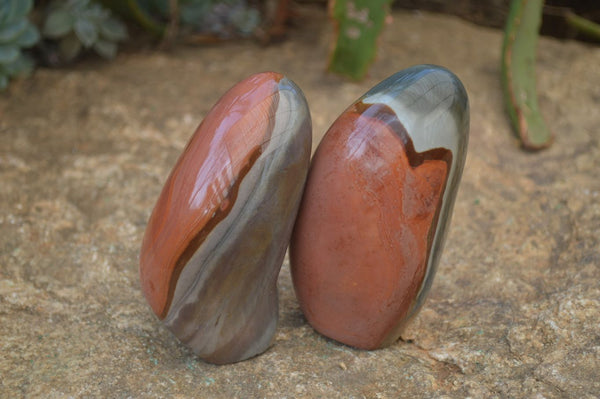 Polished Polychrome Jasper Standing Free Forms  x 4 From Madagascar - Toprock Gemstones and Minerals 