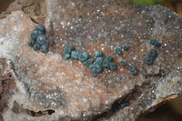 Natural Rare Ball Malachite On Drusy Quartz Dolomite Specimens x 2 From Congo - Toprock Gemstones and Minerals 