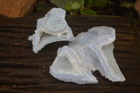 Natural Etched Blue Chalcedony Specimens  x 12 From Malawi - Toprock Gemstones and Minerals 