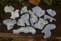 Natural Etched Blue Chalcedony Specimens  x 12 From Malawi - Toprock Gemstones and Minerals 