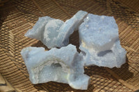 Natural Etched Blue Chalcedony Specimens  x 12 From Malawi - Toprock Gemstones and Minerals 
