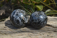 Polished Merlinite Gabbro Spheres  x 2 From Madagascar