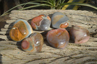 Polished Polychrome Jasper Hearts  x 6 From Madagascar