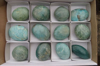 Polished Blue Amazonite Galets  x 12 From Madagascar - Toprock Gemstones and Minerals 
