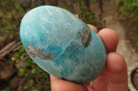 Polished Blue Amazonite Galets  x 12 From Madagascar - Toprock Gemstones and Minerals 