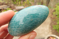 Polished Blue Amazonite Galets  x 12 From Madagascar - Toprock Gemstones and Minerals 